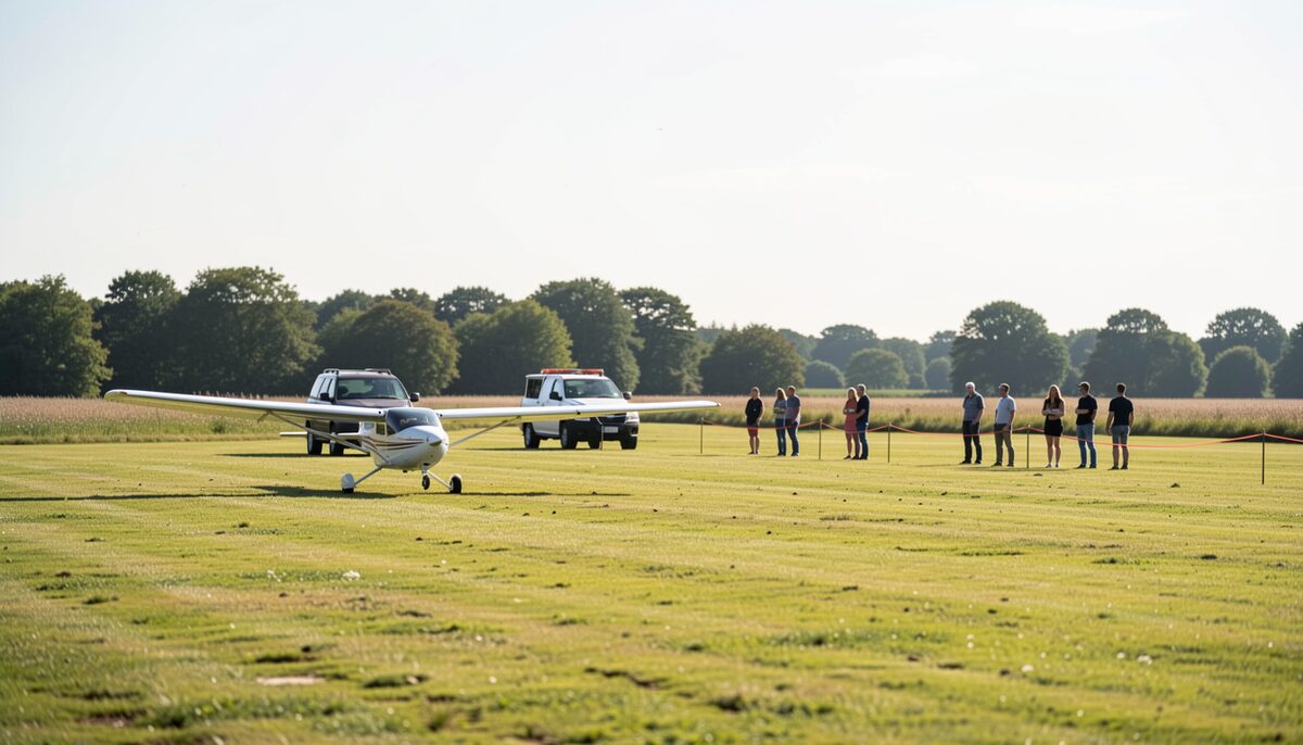 The same launch point can belong to a winch day or an aerotow day; the clue is what is standing beside the glider.